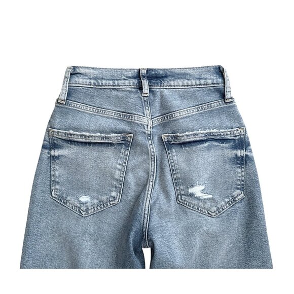 ARIZONA Womens Size 0 Highest Rise Vintage Straight Destroyed Studded Blue Jeans - Picture 4 of 9